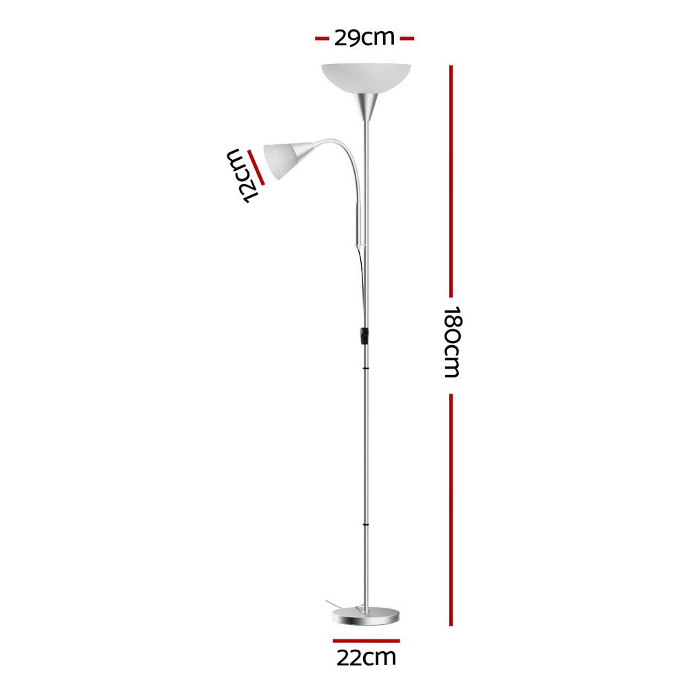 Artiss Floor Lamp Mother and Child Modern Home Living Room Office Reading Silver-Home &amp; Garden &gt; Lighting &gt; Floor Lamps-PEROZ Accessories