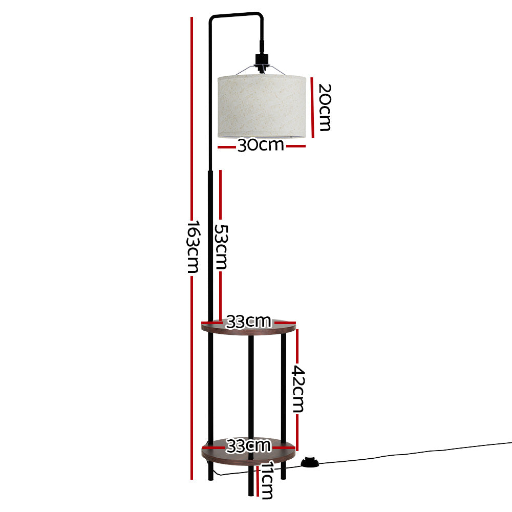 Artiss Floor Lamp 2 Tier Shelf Storage LED Light Stand Home Room Adjustable Head-Furniture &gt; Bedroom-PEROZ Accessories