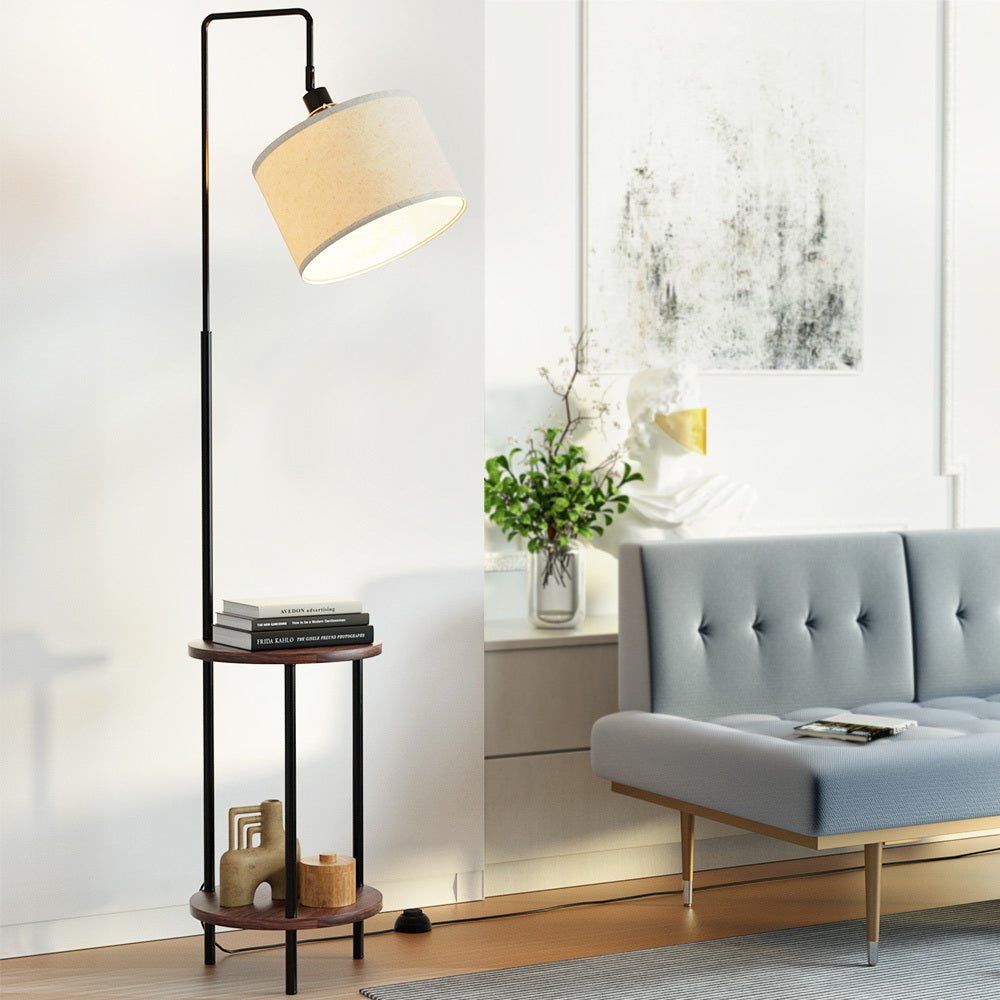 Artiss Floor Lamp 2 Tier Shelf Storage LED Light Stand Home Room Adjustable Head-Furniture &gt; Bedroom-PEROZ Accessories