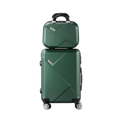 Mazam 2PCS Luggage Suitcase Trolley Set Travel TSA Lock Storage Hard Case Green-Luggage Sets-PEROZ Accessories