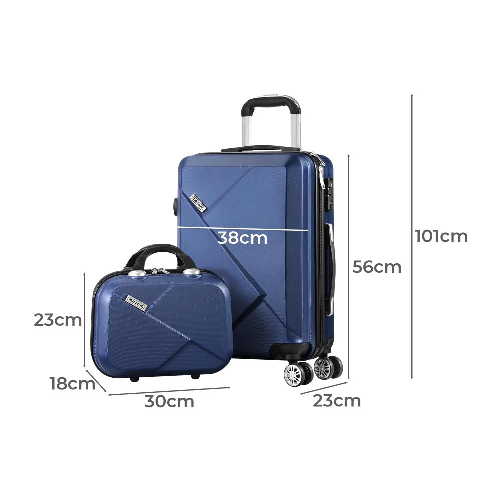 Mazam 2PCS Luggage Suitcase Trolley Set Travel TSA Lock Storage Hard Case Navy-Luggage Setss-PEROZ Accessories