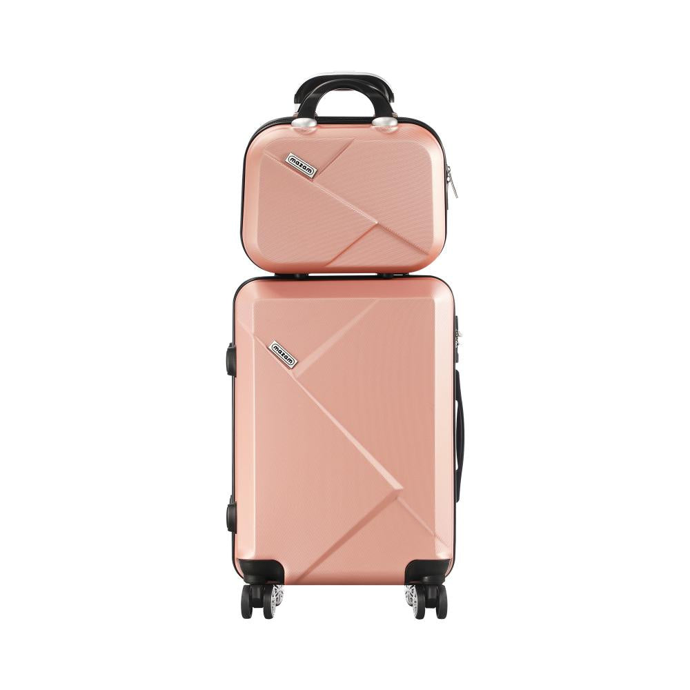 Mazam 2PCS Luggage Suitcase Trolley Set Travel TSA Lock Storage Hard Case Pink-Luggage Setss-PEROZ Accessories