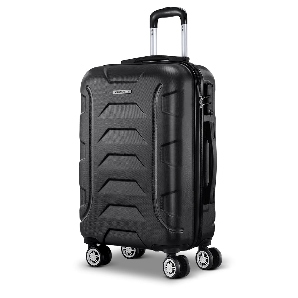 Wanderlite 20&quot; 55cm Luggage Trolley Travel Suitcase Set TSA Hard Case Lightweight Strap-Luggage-PEROZ Accessories