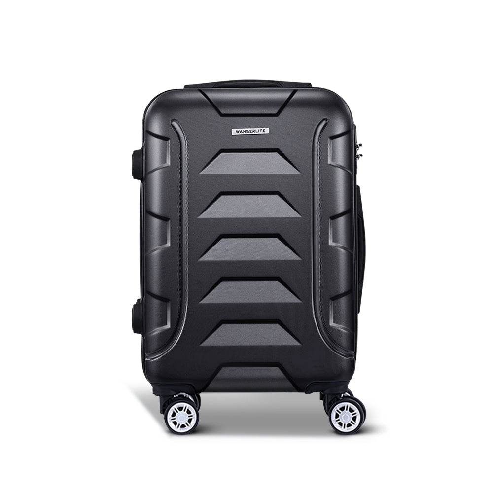 Wanderlite 20&quot; 55cm Luggage Trolley Travel Suitcase Set TSA Hard Case Lightweight Strap-Luggage-PEROZ Accessories