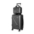 Wanderlite 2pc Luggage 12" 20" Trolley Travel Suitcase Storage Carry On TSA Lock Black-Home & Garden > Travel > Suitcases-PEROZ Accessories