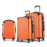 Wanderlite 3pc Luggage Trolley Travel Set Suitcase Carry On TSA Lock Hard Case Lightweight Orange-Luggage-PEROZ Accessories