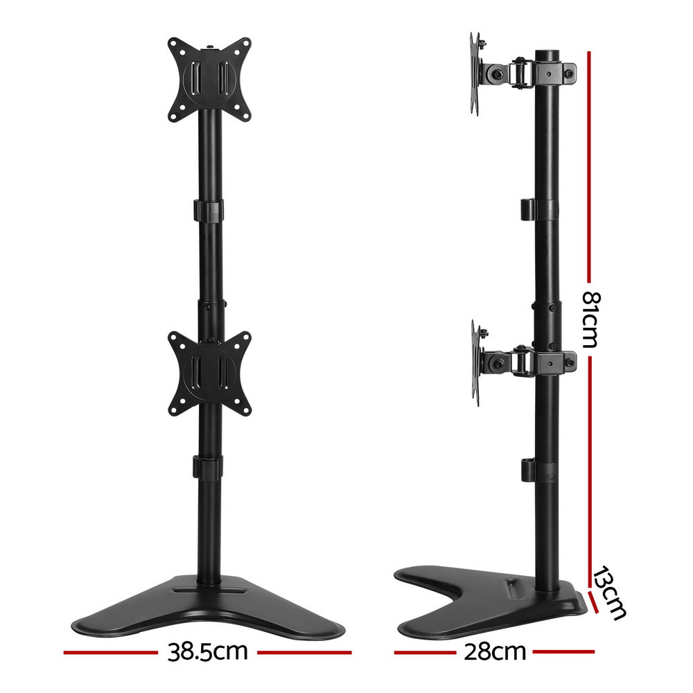 Artiss Monitor Arm Stand Dual Mount HD LED TV Bracket Holder Freestanding-Electronics &gt; Computer Accessories-PEROZ Accessories