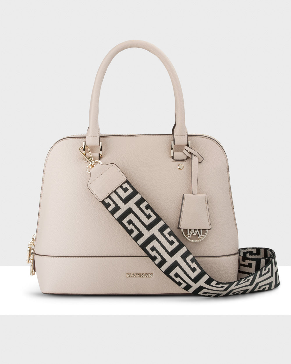 Grace Medium Dome Satchel Bag + Graphic Strap-Handbags-PEROZ Accessories