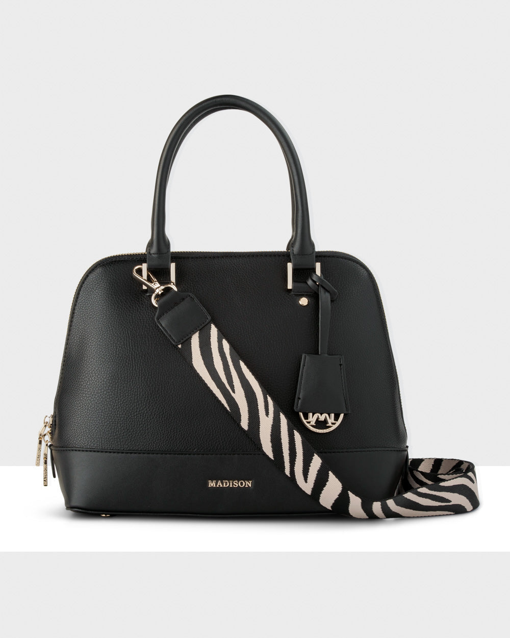 Grace Medium Dome Satchel Bag + Zebra Strap-Handbags-PEROZ Accessories