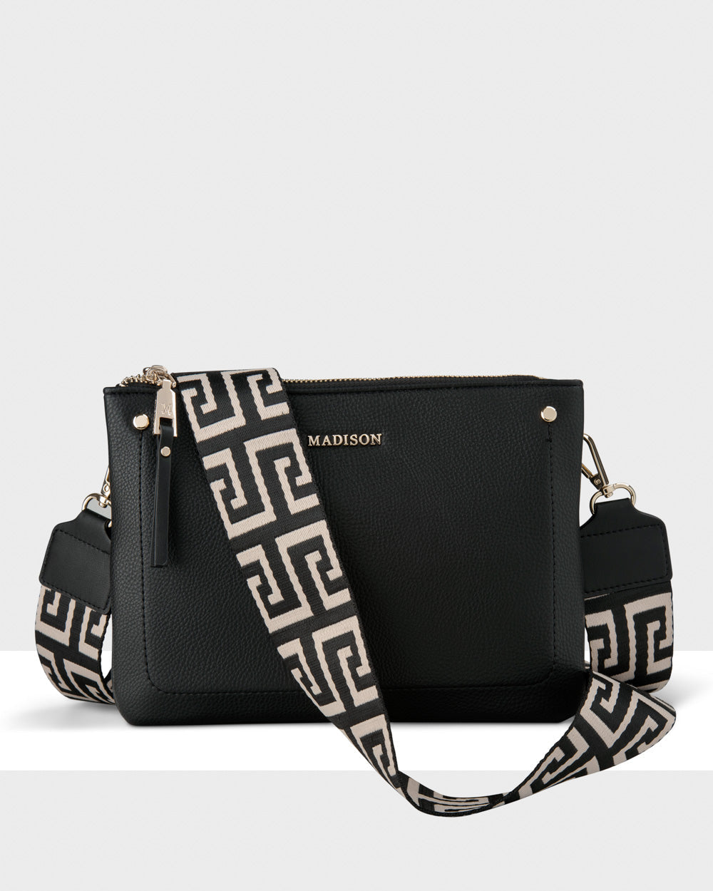 Charlotte Double Zip Crossbody Bag + Graphic Bag Strap-PEROZ Accessories