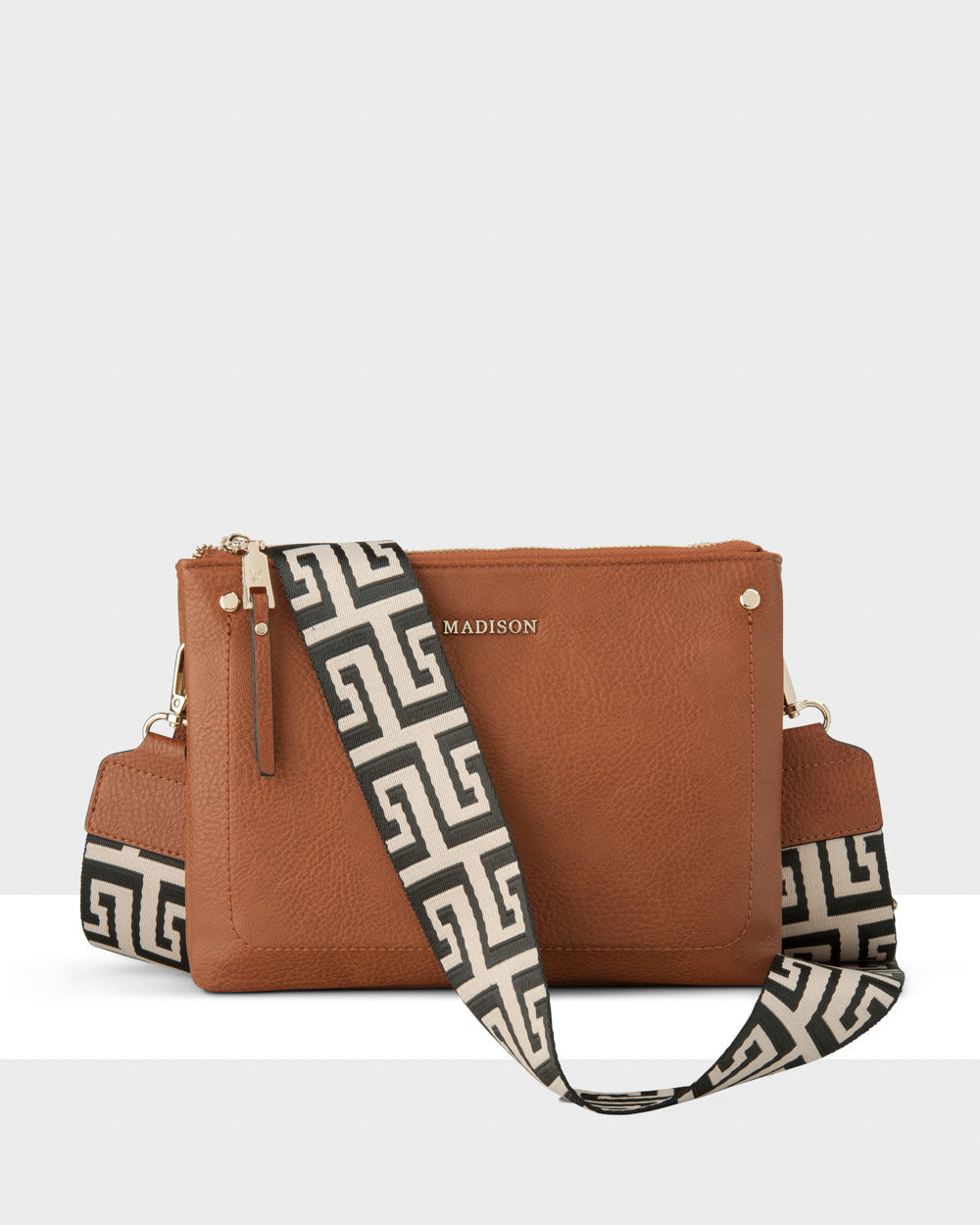 Charlotte Double Zip Crossbody Bag + Graphic Bag Strap-PEROZ Accessories