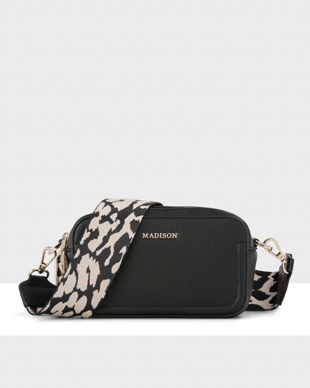 Maddie Double Zip Camera Crossbody Bag + Leopard Bag Strap-PEROZ Accessories