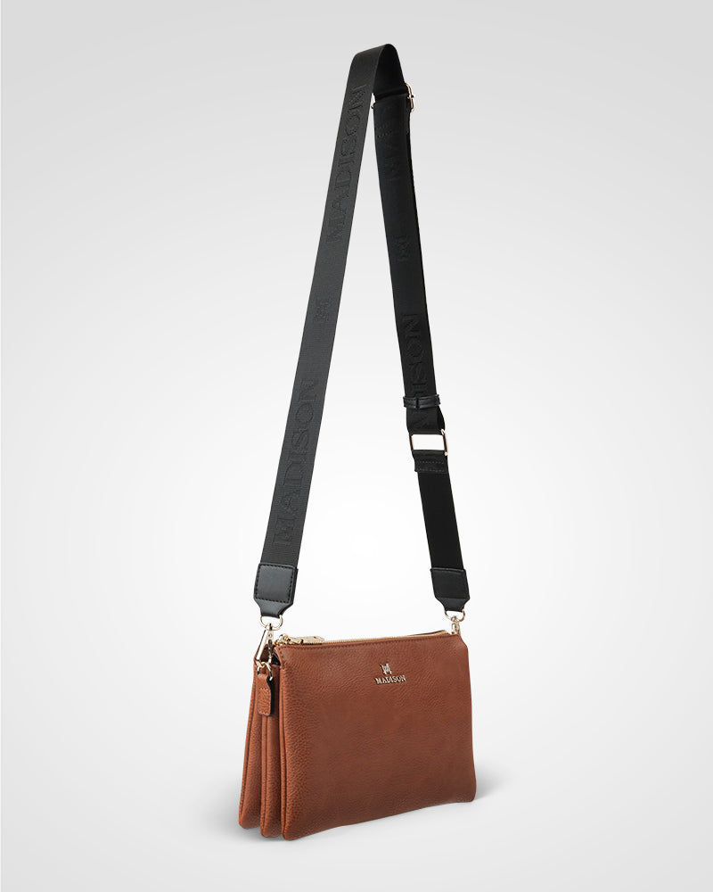 Avery 3 Compartment Crossbody Bag + Monogram Bag Strap-PEROZ Accessories