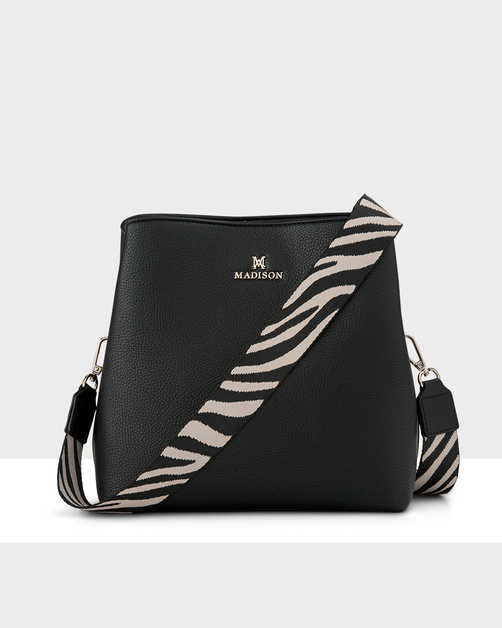 Joanie 3 Compartment Crossbody Bucket Bag + Zebra Bag Strap-PEROZ Accessories