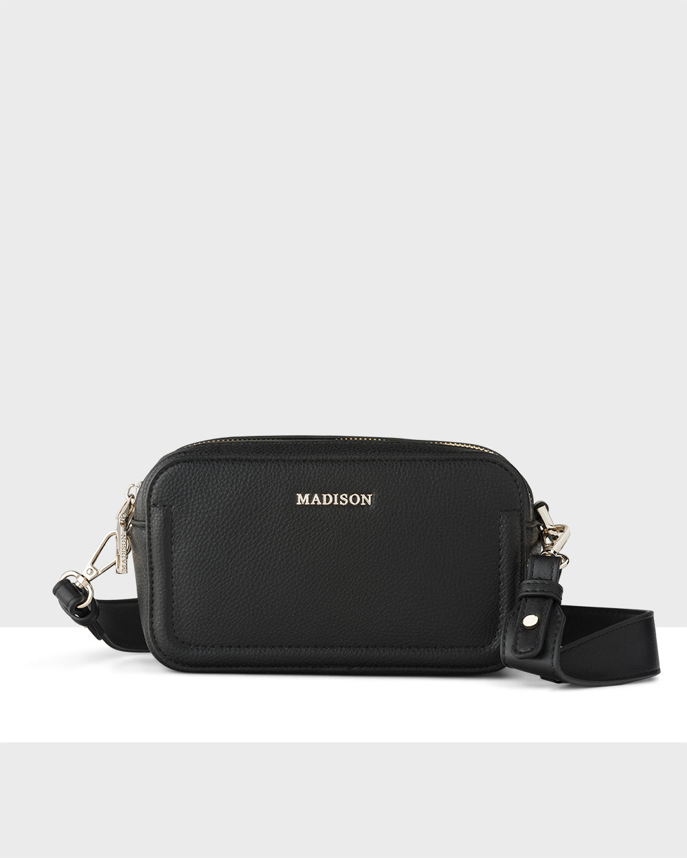 Maddie Double Zip Camera Crossbody Bag + Metallic Stripe Bag Strap-Handbags-PEROZ Accessories