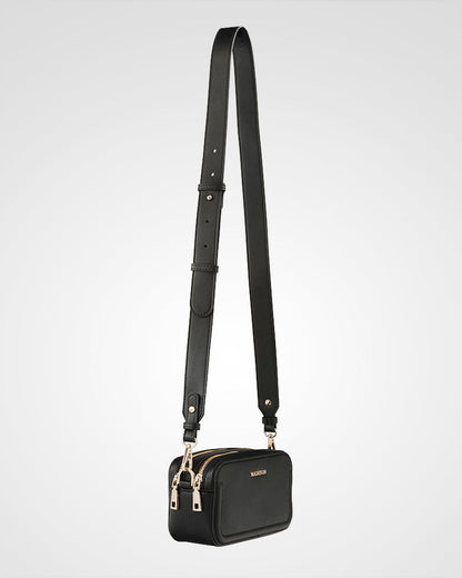 Maddie Double Zip Camera Crossbody Bag + Monogram Stripe Bag Strap-Handbags-PEROZ Accessories