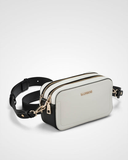 Maddie Double Zip Camera Crossbody Bag With Wide Strap-PEROZ Accessories