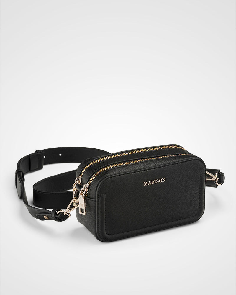 Maddie Double Zip Camera Crossbody Bag + Large Link Chain-PEROZ Accessories