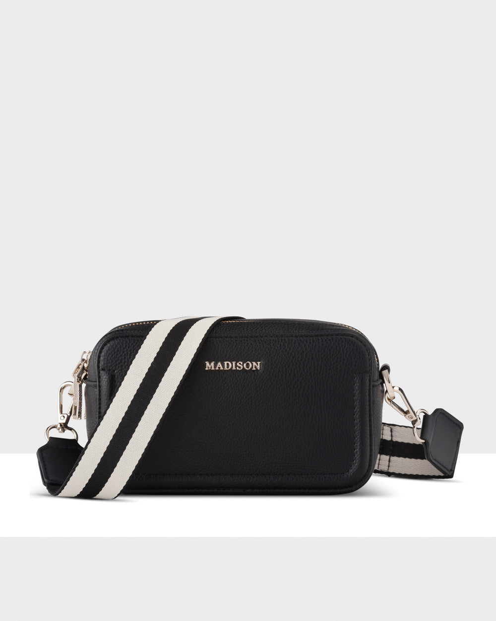 Maddie Double Zip Camera Crossbody Bag + Stripe Bag Strap-PEROZ Accessories