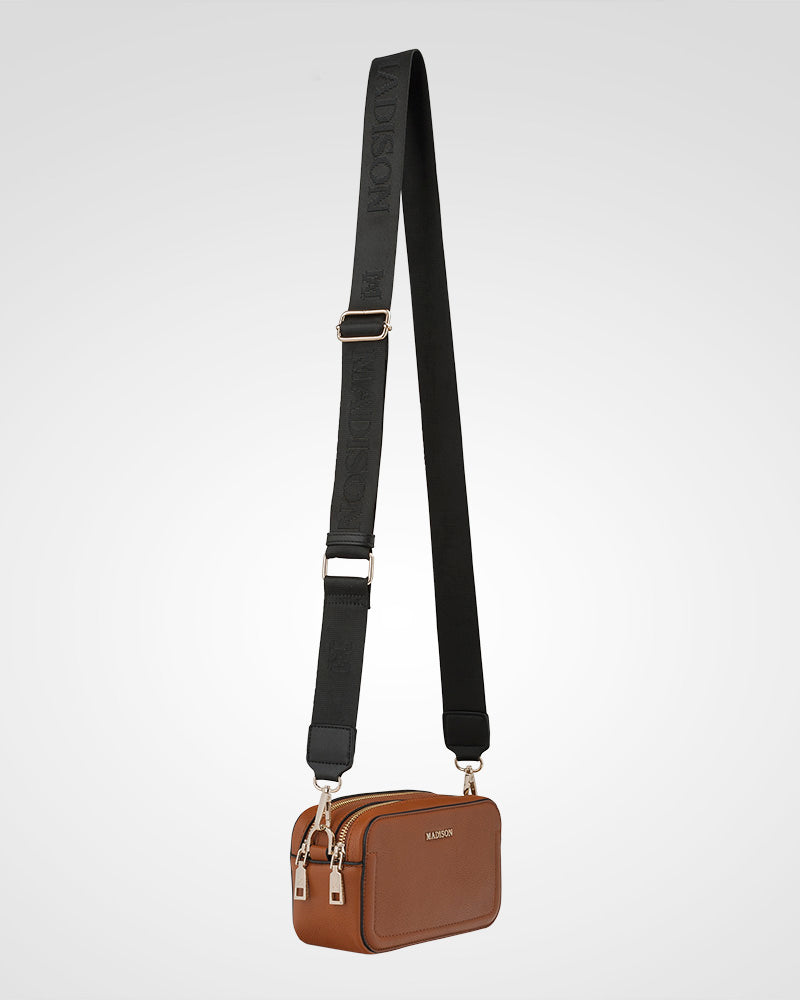 Maddie Double Zip Camera Crossbody Bag + Monogram Bag Strap-PEROZ Accessories