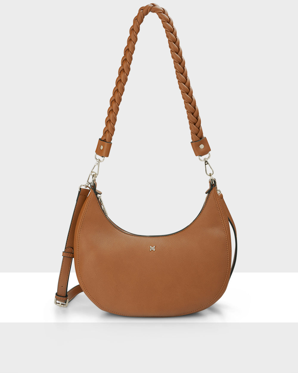 Pia Crescent Shoulder Bag With Crossbody Strap + Plait Strap-PEROZ Accessories