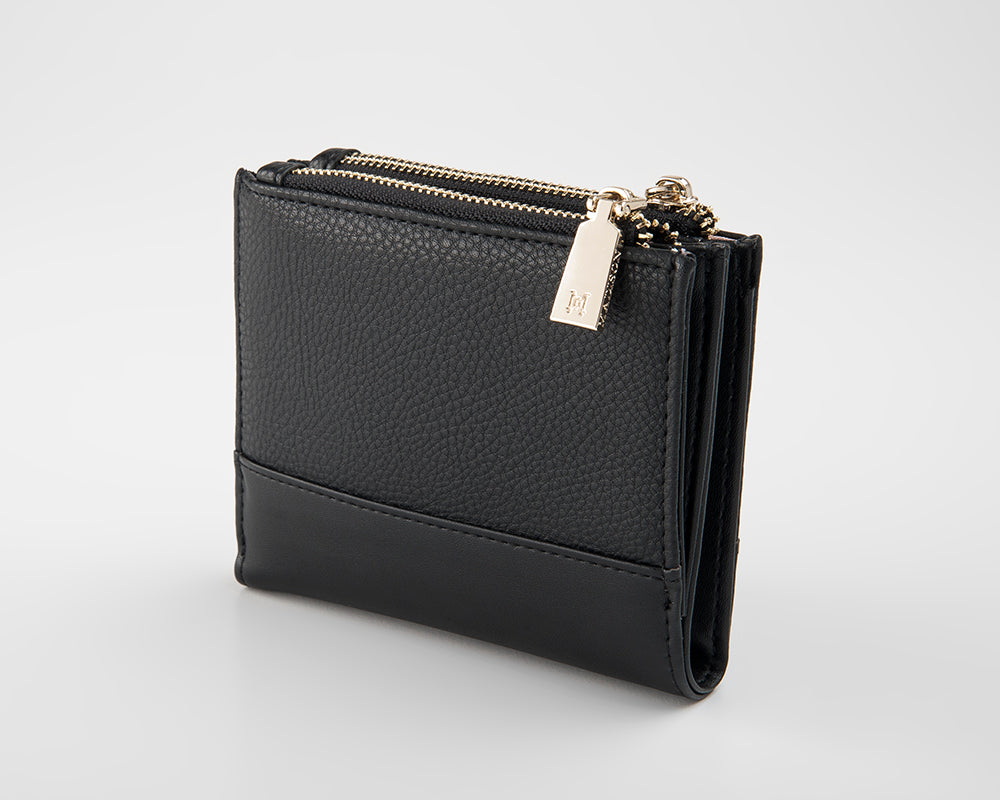 Arabella Small Double Zip Pocket Wallet-Wallets-PEROZ Accessories