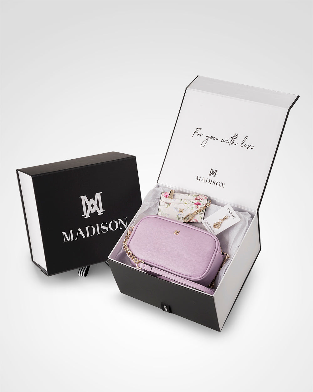 Mini Monica 3 Piece Giftbox - Handbag, Cardholder &amp; Personalisation Charm-PEROZ Accessories