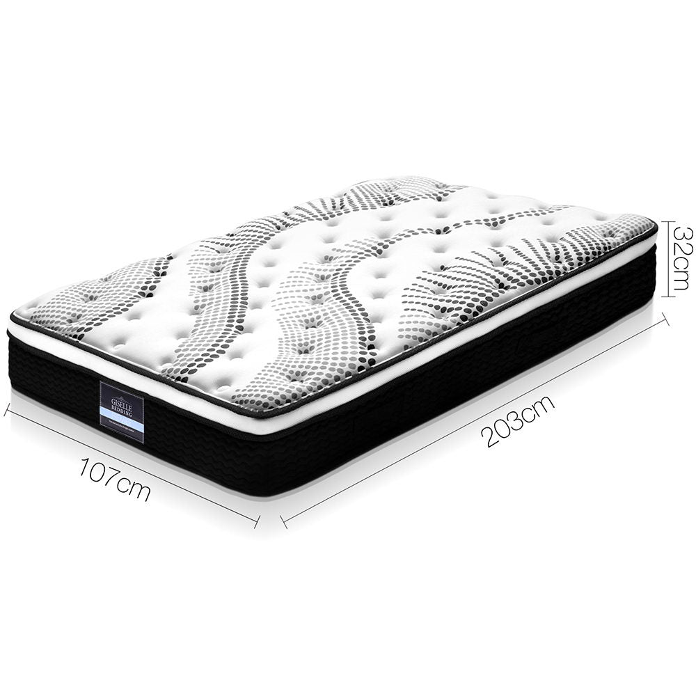 Giselle Bedding 32cm Mattress Euro Top King Single-Mattresses-PEROZ Accessories