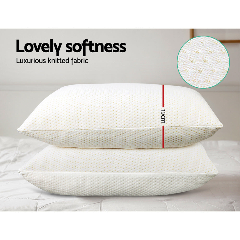 Giselle Bedding Memory Foam Pillow 19cm Thick Twin Pack-Pillows-PEROZ Accessories