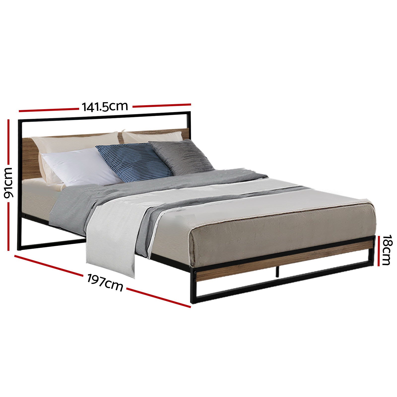 Artiss Bed Frame Double Size Metal Frame DANE-Bed Frames-PEROZ Accessories