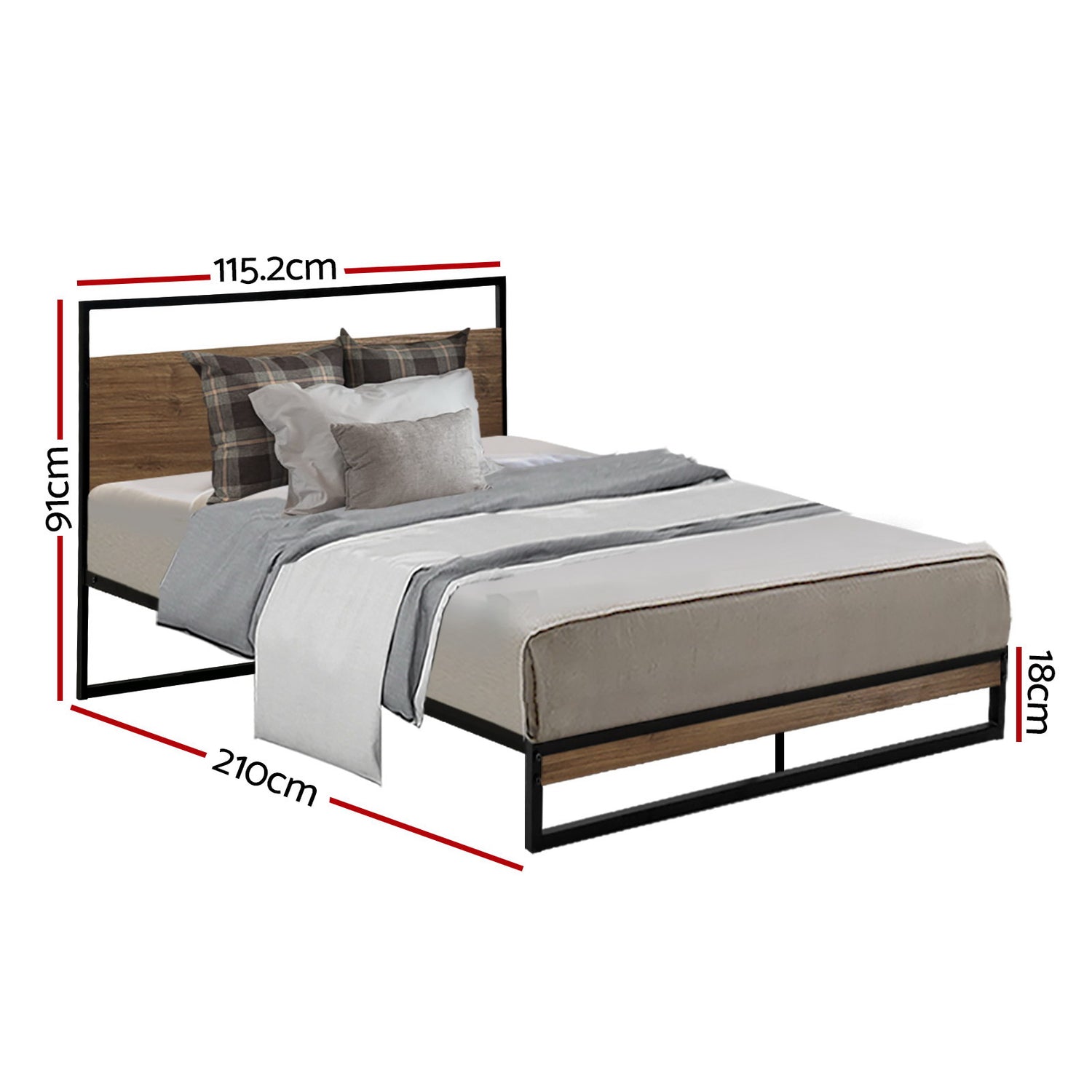 Artiss Bed Frame Metal Frame DANE - King Single-Bed Frames-PEROZ Accessories