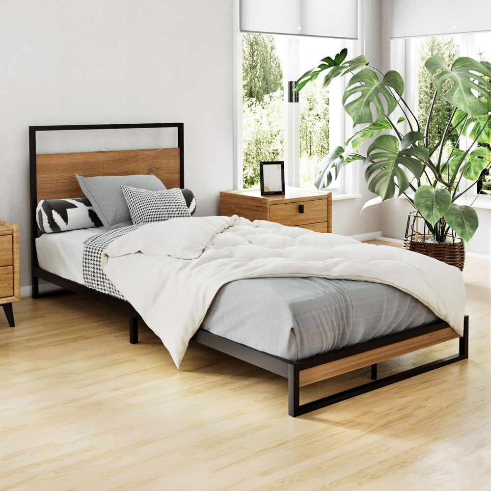 Artiss Bed Frame Single Size Metal Frame DANE-Bed Frames-PEROZ Accessories