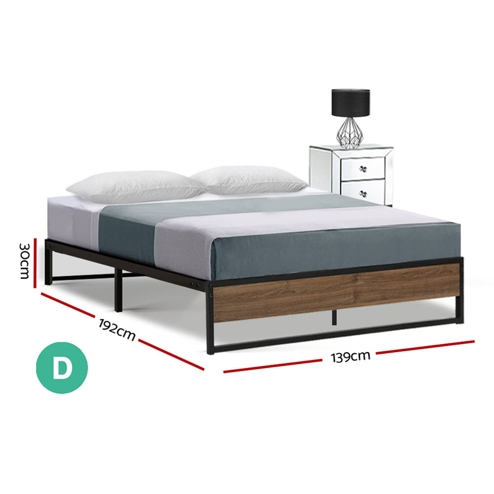 Artiss Bed Frame Metal Frame Bed Base OSLO - Double-Bed Frames-PEROZ Accessories