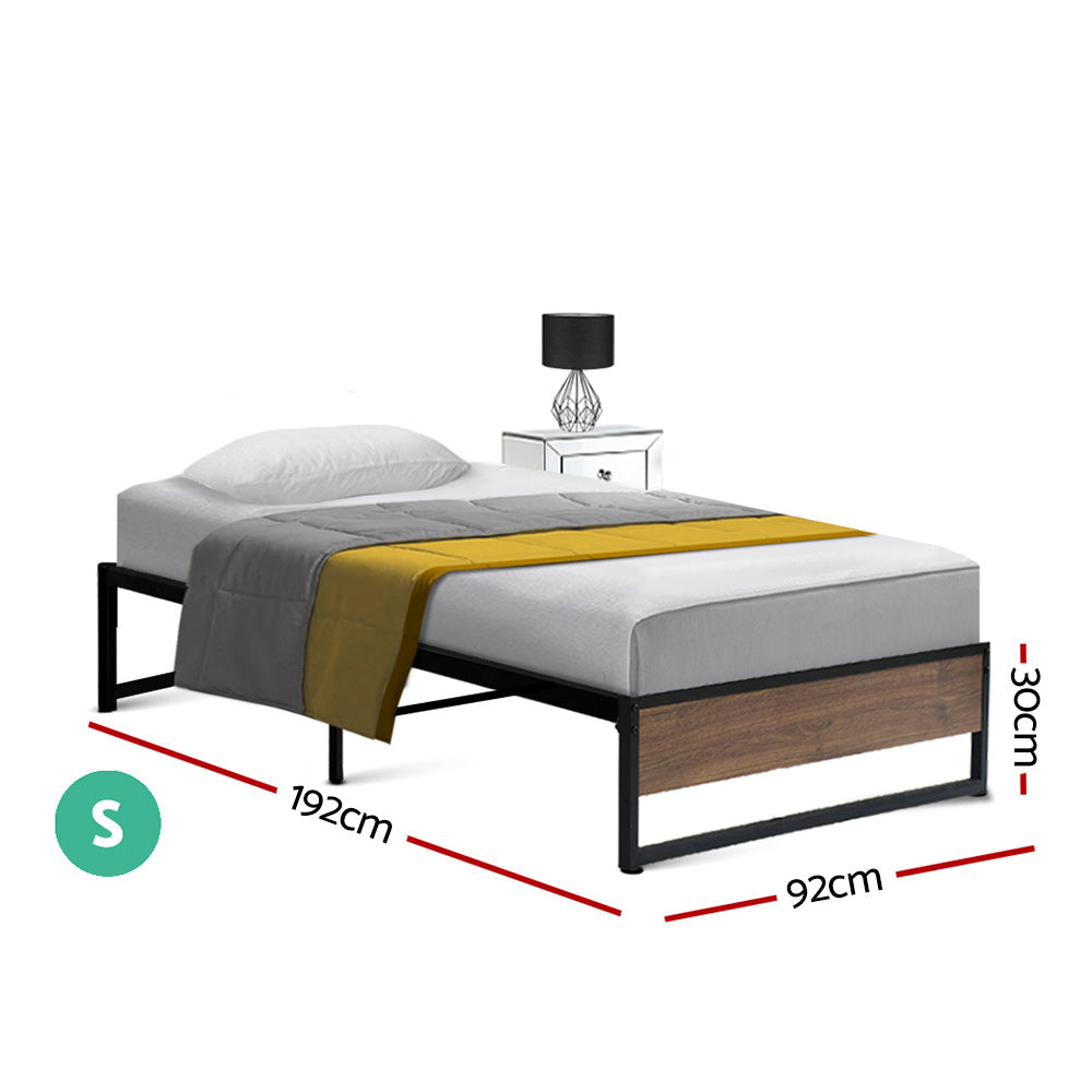 Artiss Bed Frame Metal Frame Bed Base OSLO - Single-Bed Frames-PEROZ Accessories