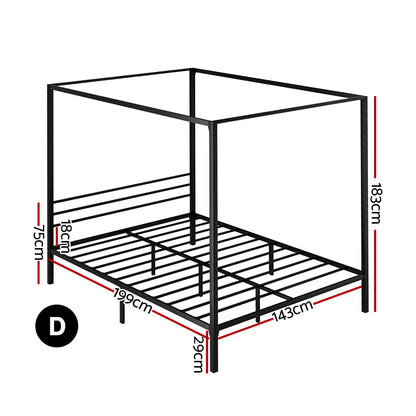 Artiss Bed Frame Double Size Metal Frame POCHY-Furniture &gt; Bedroom-PEROZ Accessories