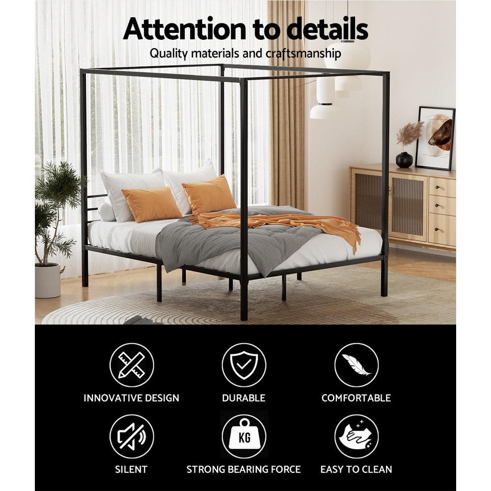 Artiss Bed Frame Double Size Metal Frame POCHY-Furniture &gt; Bedroom-PEROZ Accessories