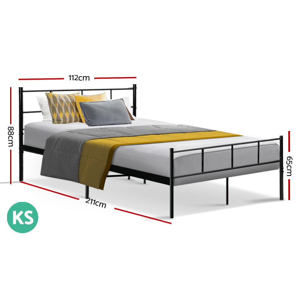 Artiss Bed Frame King Single Metal Bed Frames SOL-Bed Frames-PEROZ Accessories