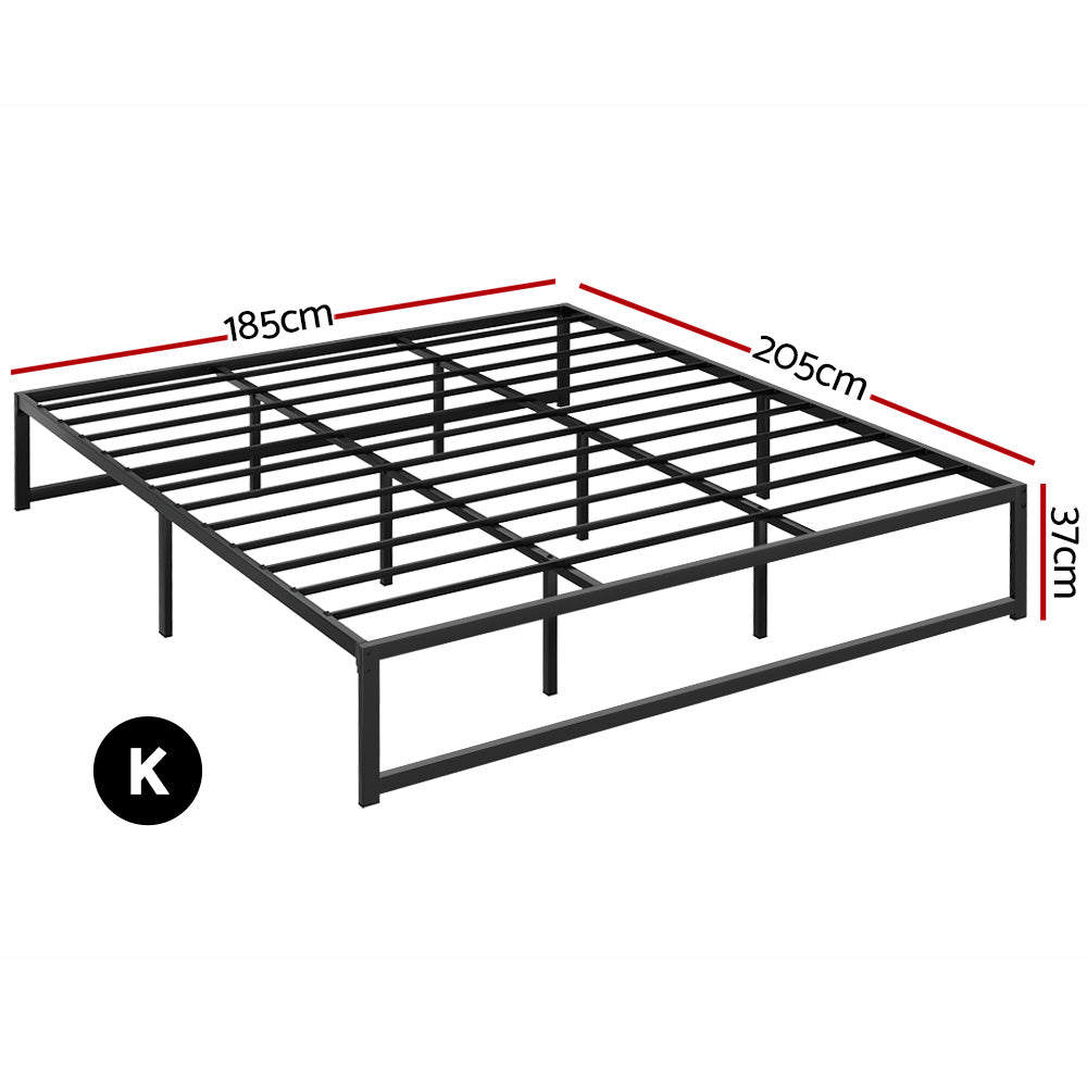 Artiss Bed Frame King Size Metal Frame TINO-Furniture &gt; Bedroom-PEROZ Accessories