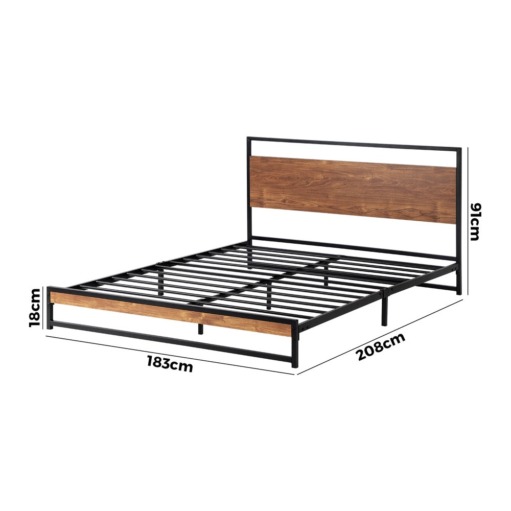 Oikiture Metal Bed Frame King Size Beds Platform Wood-Metal Bed Frames-PEROZ Accessories