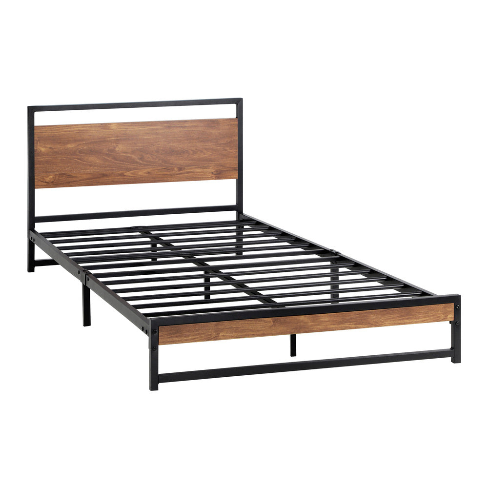 Oikiture Metal Bed Frame Single Size Beds Platform Wood-Metal Bed Frames-PEROZ Accessories