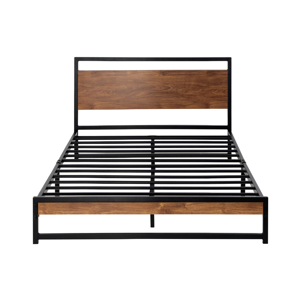 Oikiture Metal Bed Frame Single Size Beds Platform Wood-Metal Bed Frames-PEROZ Accessories