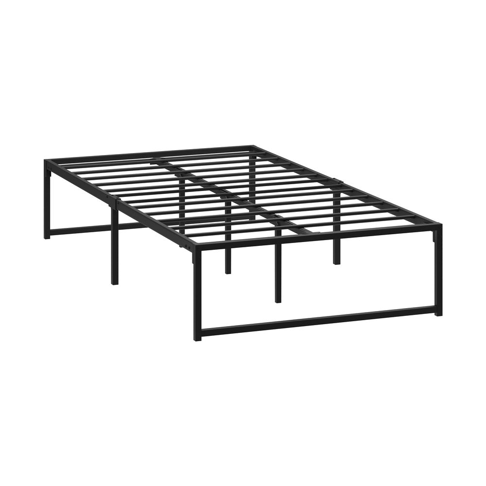 Oikiture Metal Bed Frame King Single Beds Platform Black-Metal Bed Frames-PEROZ Accessories