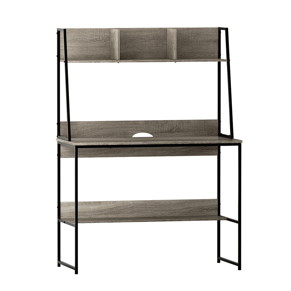 Artiss Computer Desk Bookshelf Storage Grey 100CM-Office Desks-PEROZ Accessories