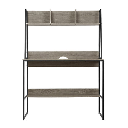 Artiss Computer Desk Bookshelf Storage Grey 100CM-Office Desks-PEROZ Accessories