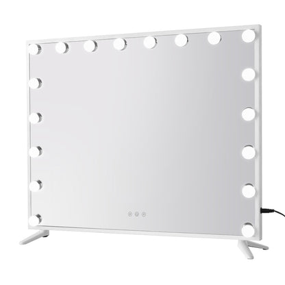 80x65cm Embellir Makeup Mirror Hollywood Vanity with LED Light White Frame-Makeup Mirrors-PEROZ Accessories