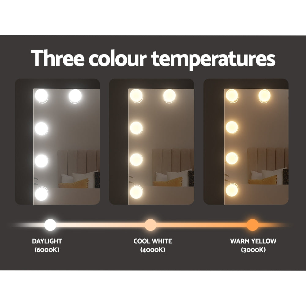 Embellir Bluetooth Makeup Mirror 58X46cm Hollywood with Light Dimmable 15 LED-Furniture &gt; Bathroom-PEROZ Accessories