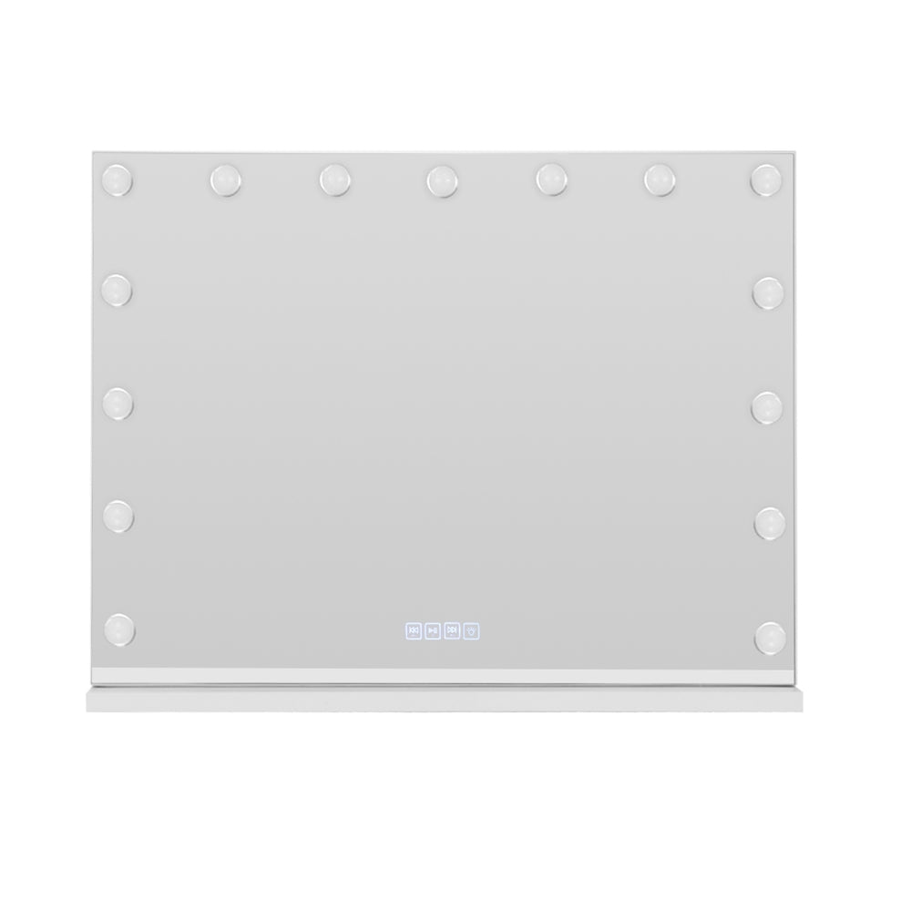 Embellir Bluetooth Makeup Mirror 80x58cm Hollywood Vanity with LED Light Wall-Makeup Mirrors-PEROZ Accessories