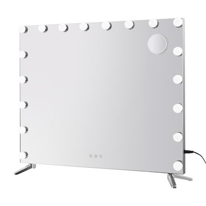 80x65cm Embellir Makeup Mirror Hollywood Vanity with LED Light Silver Legs-Makeup Mirrors-PEROZ Accessories