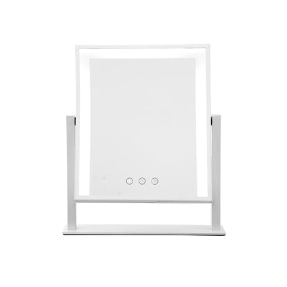 Embellir Makeup Mirror 25x30cm Hollywood Vanity with LED Light Rotation White-Makeup Mirrors-PEROZ Accessories