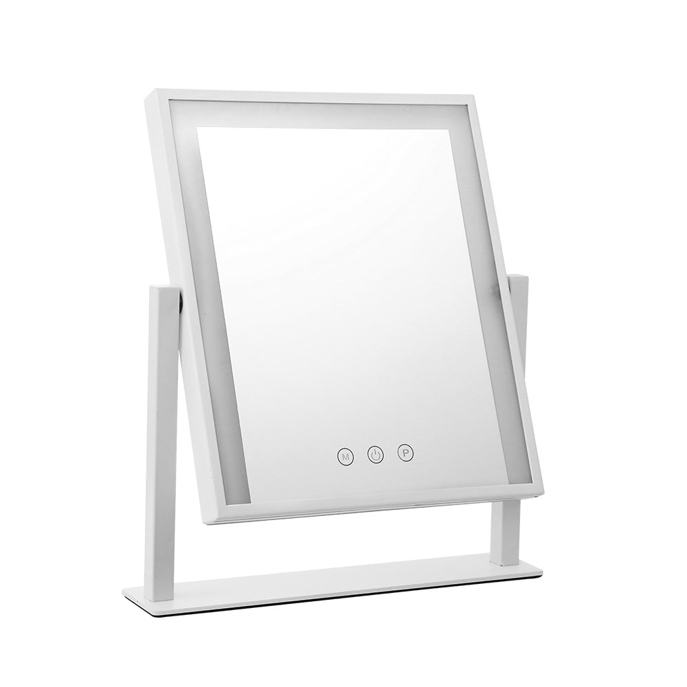 Embellir Makeup Mirror 30x40cm Hollywood Vanity with LED Light Rotation White-Makeup Mirrors-PEROZ Accessories